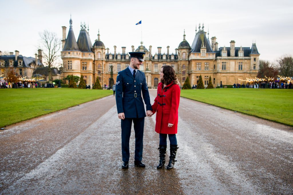 Waddesdon Manor Christmas Pre-Wedding Shoot - Claire & Peter