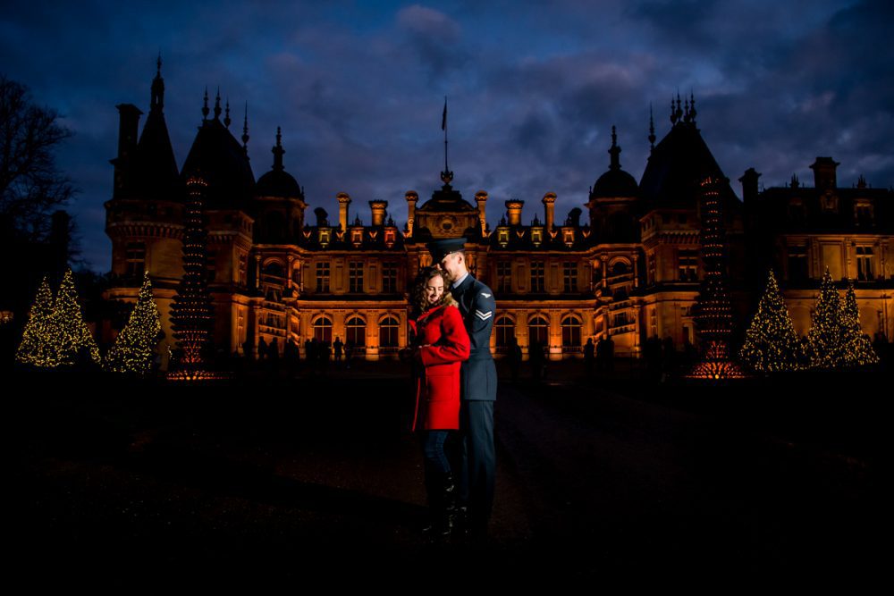 Waddesdon Manor Christmas Pre-Wedding Shoot - Claire & Peter