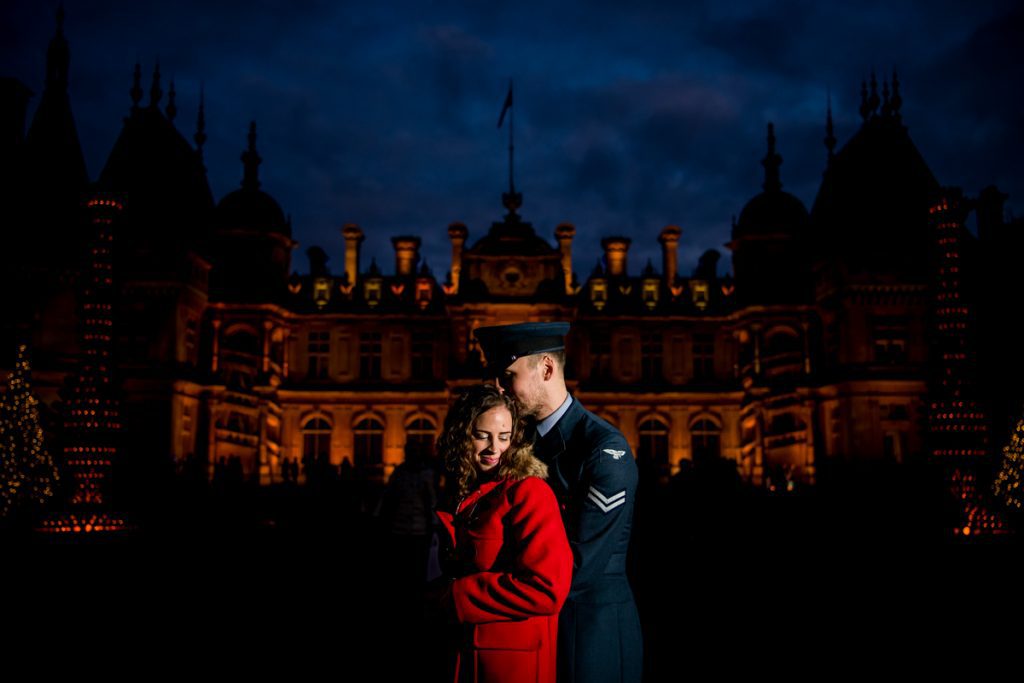 Waddesdon Manor Christmas Pre-Wedding Shoot - Claire & Peter