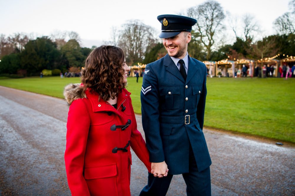 Waddesdon Manor Christmas Pre-Wedding Shoot - Claire & Peter